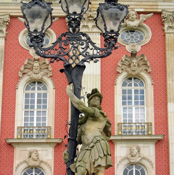 Ancient Lantern in front of Sans Souci Palace in Potsdam, Germany